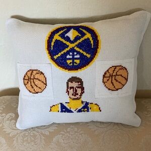 NEW hand sewn Nikola Jokic small pillow, 10x10 inches